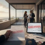 Maison avec un mur en briques fissuré symbolisant le risque de non-conformité et les mètres carrés illégaux dans l'immobilier espagnol.