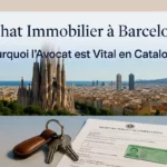 Achat Immobilier à Barcelone : Pourquoi l’Avocat est Vital en Catalogne – Vue de la Sagrada Família avec Escritura Pública, carte NIE et clés de villa